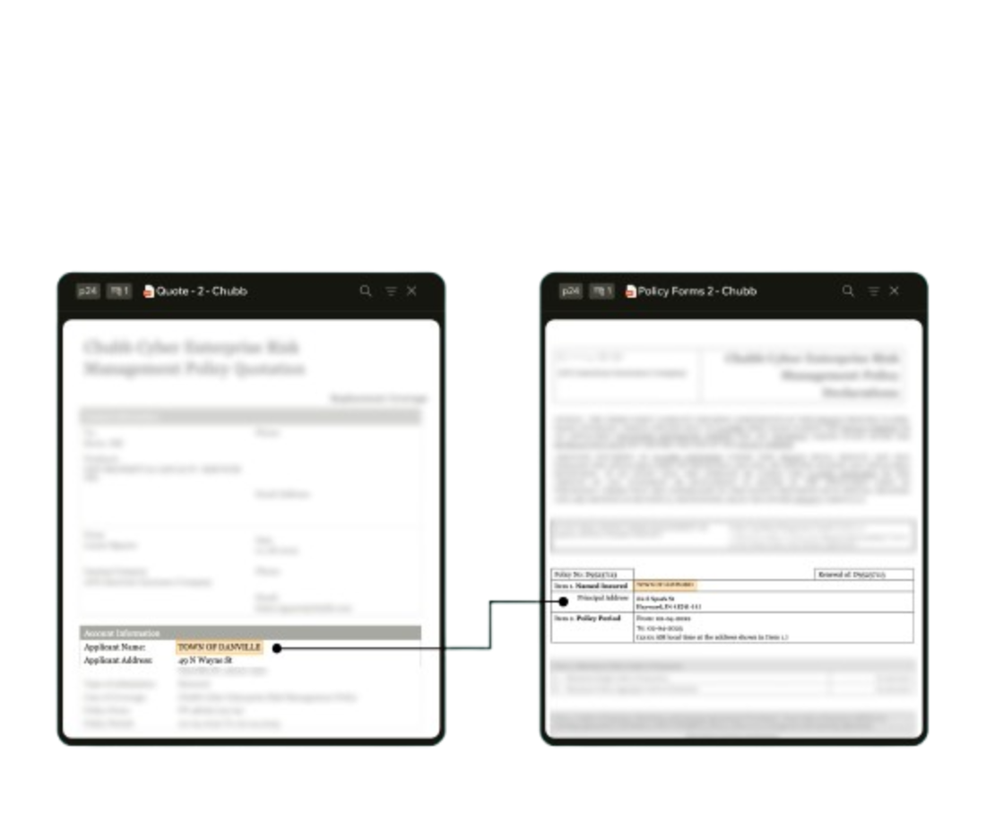 Policy comparison interface